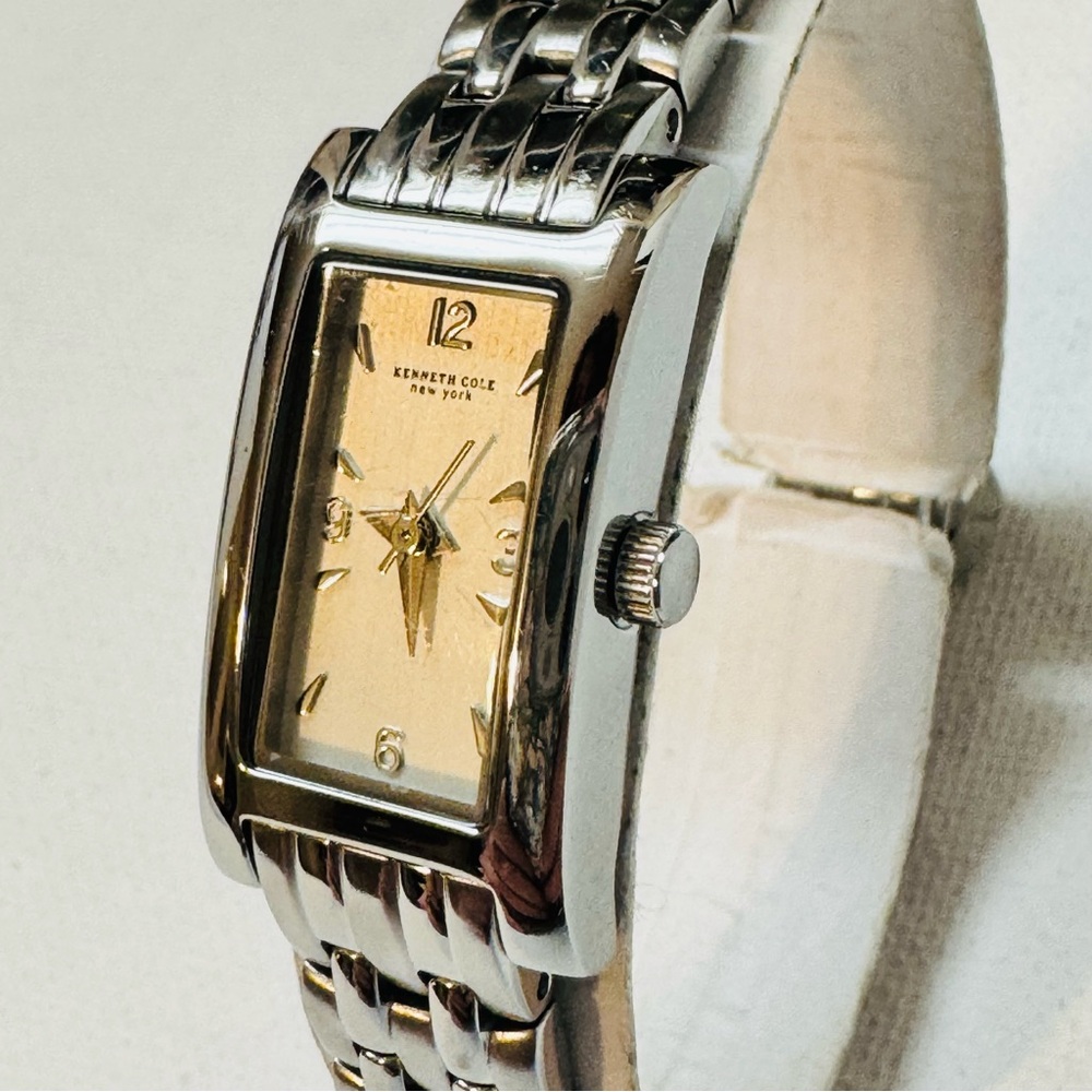 Vintage Kenneth Tank Women's Silver Watch Stainless 6.25" MAX Bracelet KC4440 - Picture 3 of 13
